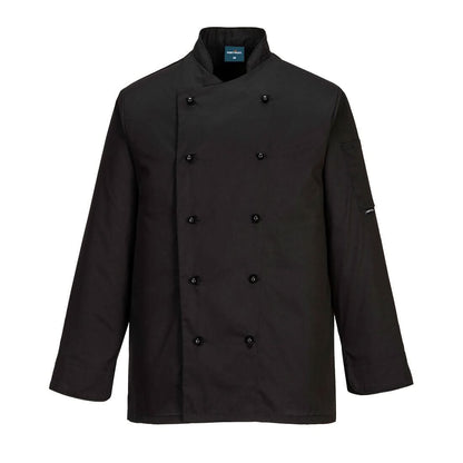 Portwest ChefS Somerset Jacket LS C834 - Black - Customisable Jacket