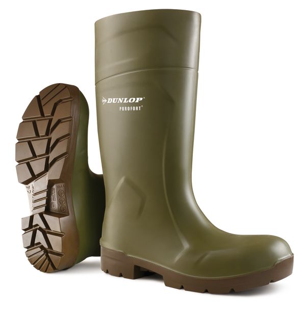 Dunlop Purofort Multigrip Safety Wellingtons - Green - Customisable Wellingtons