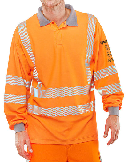 Beeswift Arc Compliant Rail Spec Polo Shirt - Orange - Customisable Polo Shirts
