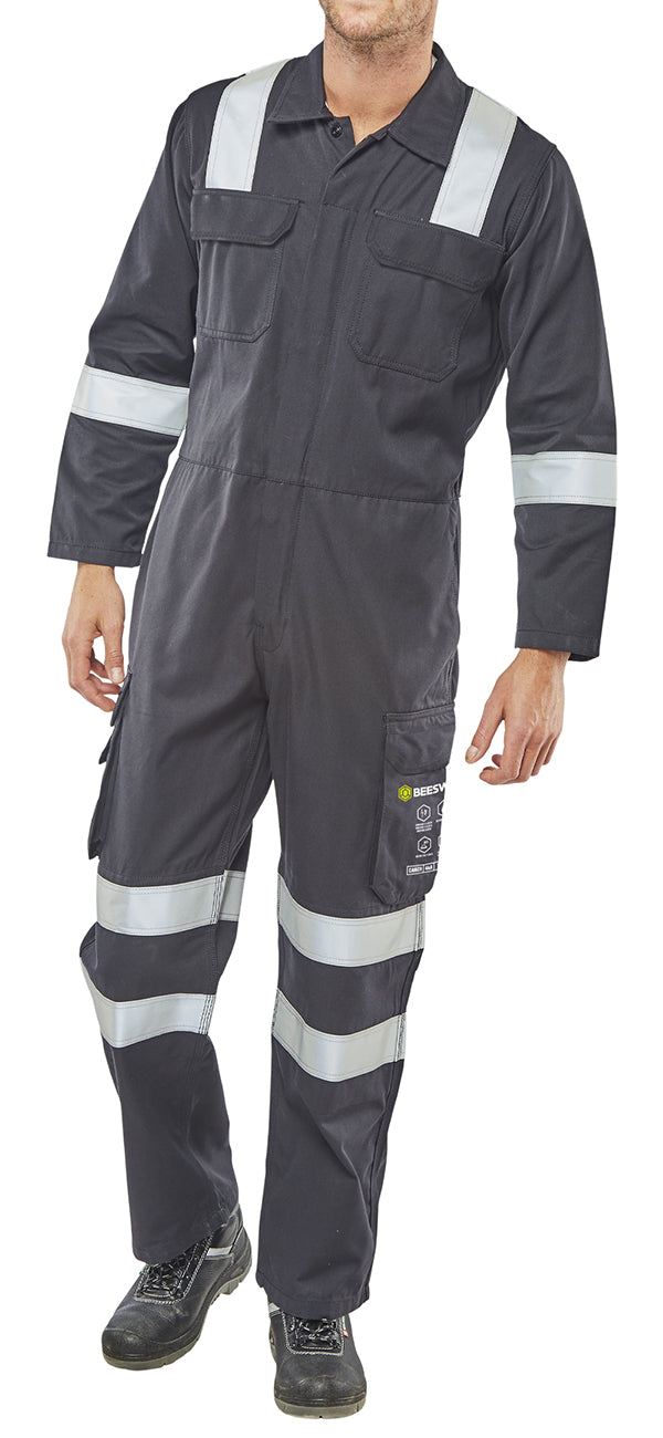Beeswift Arc Compliant Boilersuit - Navy Blue - Customisable Boilersuits