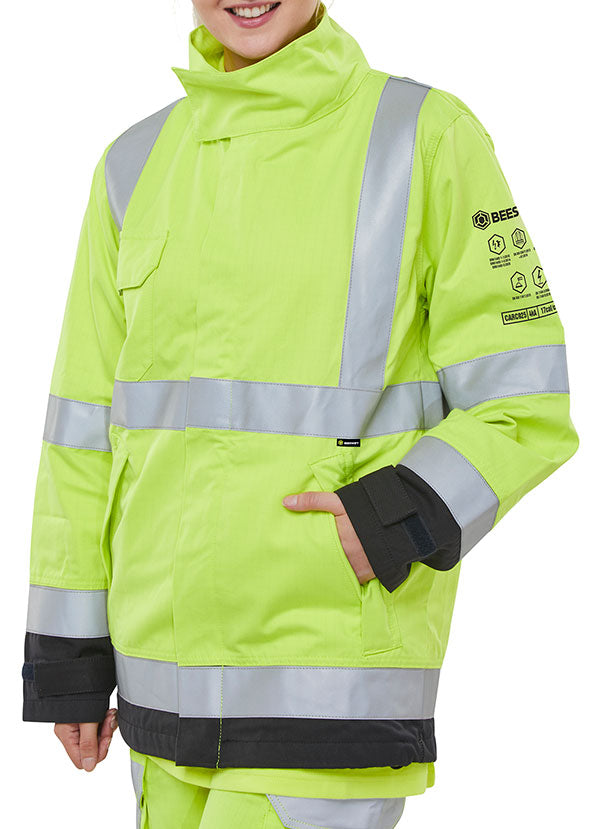Beeswift Arc Complinant Woven Hi Vis Two Tone Jacket - Saturn Yellow Navy - Customisable Jackets