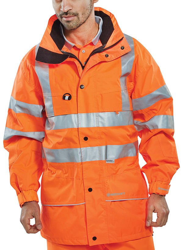 Beeswift Carnoustie Hi Vis Jacket - Orange - Customisable Jackets