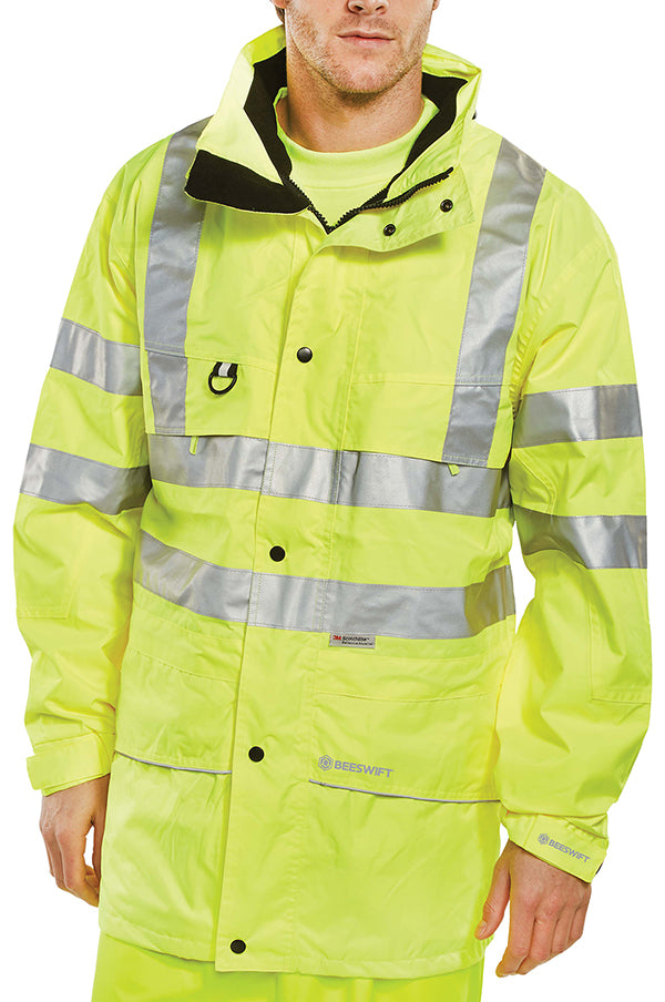 Beeswift Carnoustie Hi Vis Jacket - Saturn Yellow - Customisable Jackets