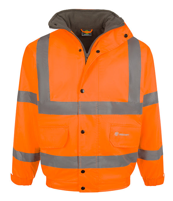 Beeswift Hi Vis Fleece Lined Bomber Jacket - - Customisable Bomber Jackets