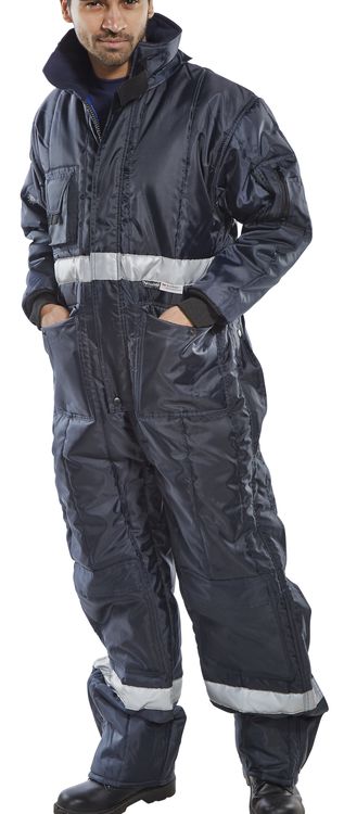 Beeswift Coldstar Freezer Coverall - Navy Blue - Customisable Freezer Wear