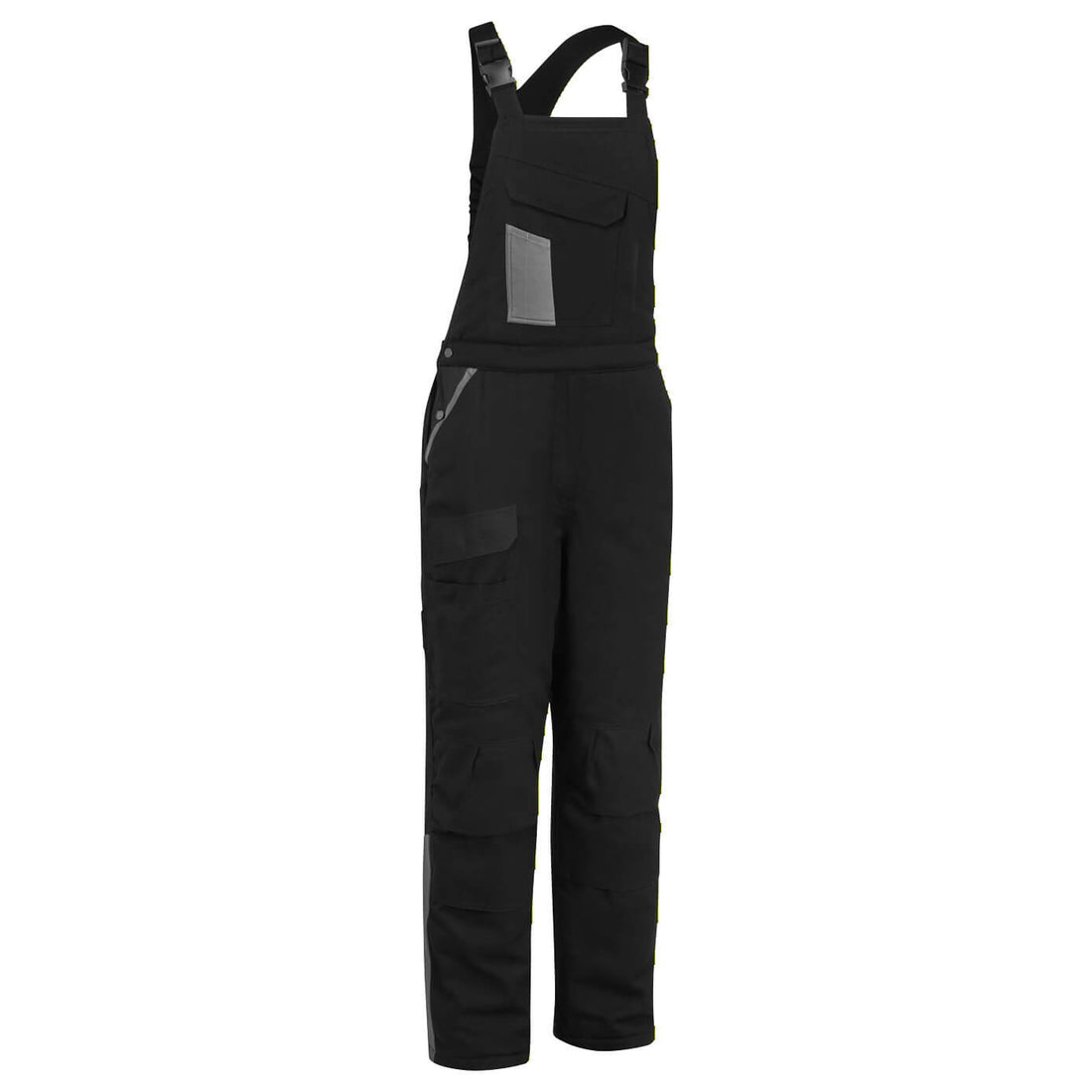 Wx1 Two Tone Cotton Bib And Brace Cd112 - Black Grey - Customisable Bib &amp; Braces