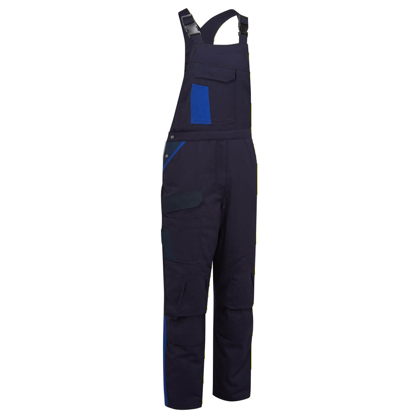 Wx1 Two Tone Cotton Bib And Brace Cd112 - Navy Royal - Customisable Bib &amp; Braces