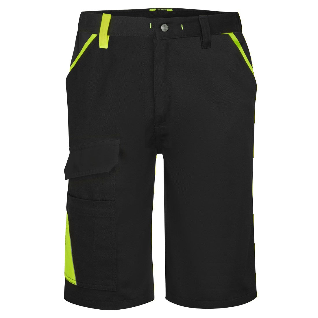 Wx1 Two Tone Cotton Shorts Cd114 - Black Yellow - Customisable Shorts
