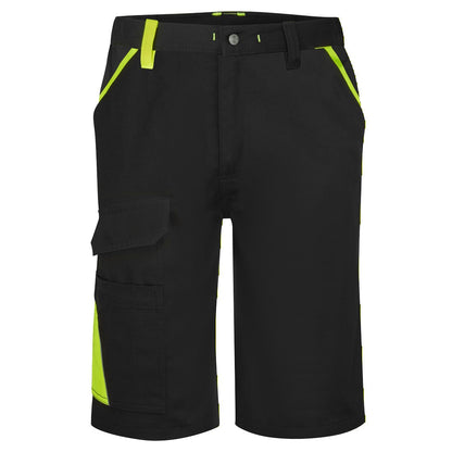 Wx1 Two Tone Cotton Shorts Cd114 - Black Yellow - Customisable Shorts