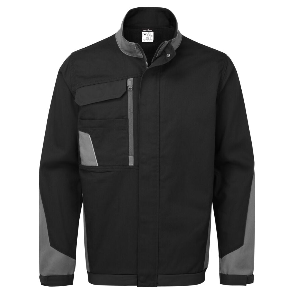 Wx1 Lightweight Cotton Work Jacket Cd130 - Black Grey - Customisable Work Jackets