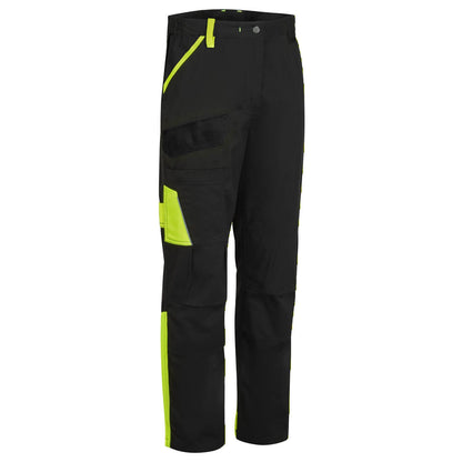 Wx1 Lightweight Cotton Work Trousers Cd131 - Black Yellow - Customisable Work Trousers