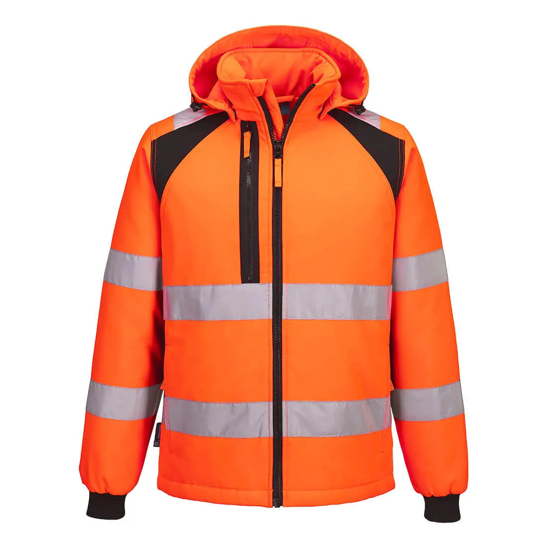 Wx2 Eco Hi Vis Padded Softshell (2 L) Cd809 - Orange Black - Customisable Softshell Jackets