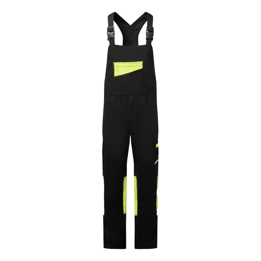 Wx2 Eco Stretch Bib And Brace Cd850 - Black Yellow - Customisable Bib &amp; Braces