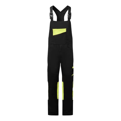 Wx2 Eco Stretch Bib And Brace Cd850 - Black Yellow - Customisable Bib &amp; Braces