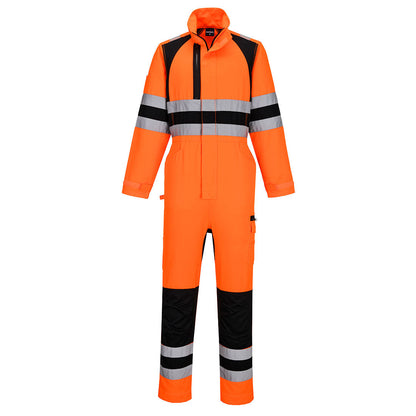 Wx2 Eco Hi Vis Coverall Cd855 - Orange Black - Customisable Coveralls