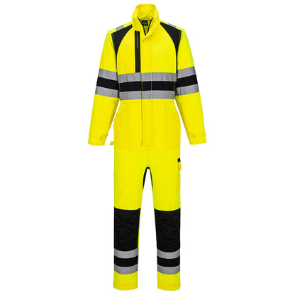 Wx2 Eco Hi Vis Coverall Cd855 - Yellow Black - Customisable Coveralls