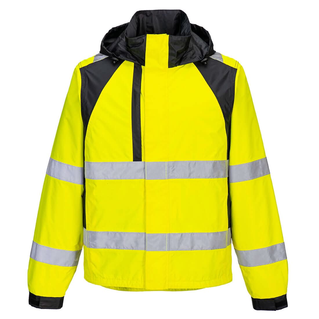 Portwest Wx2 Eco Hi Vis Rain Jacket CD860 - Yellow Black - Customisable Jacket