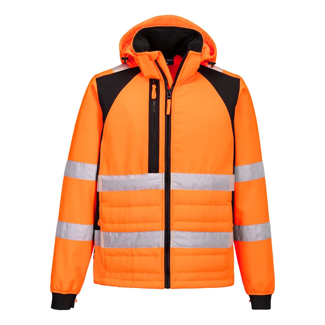 Portwest Wx2 Eco Hi Vis Hybrid Jacket CD863 - Orange Black - Customisable Jackets