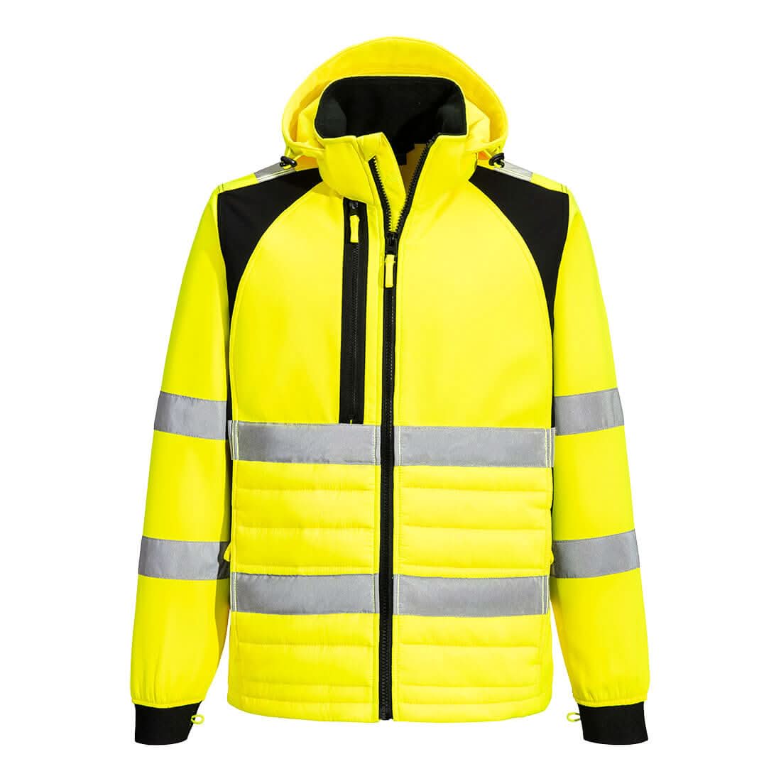 Portwest Wx2 Eco Hi Vis Hybrid Jacket CD863 - Yellow Black - Customisable Jackets