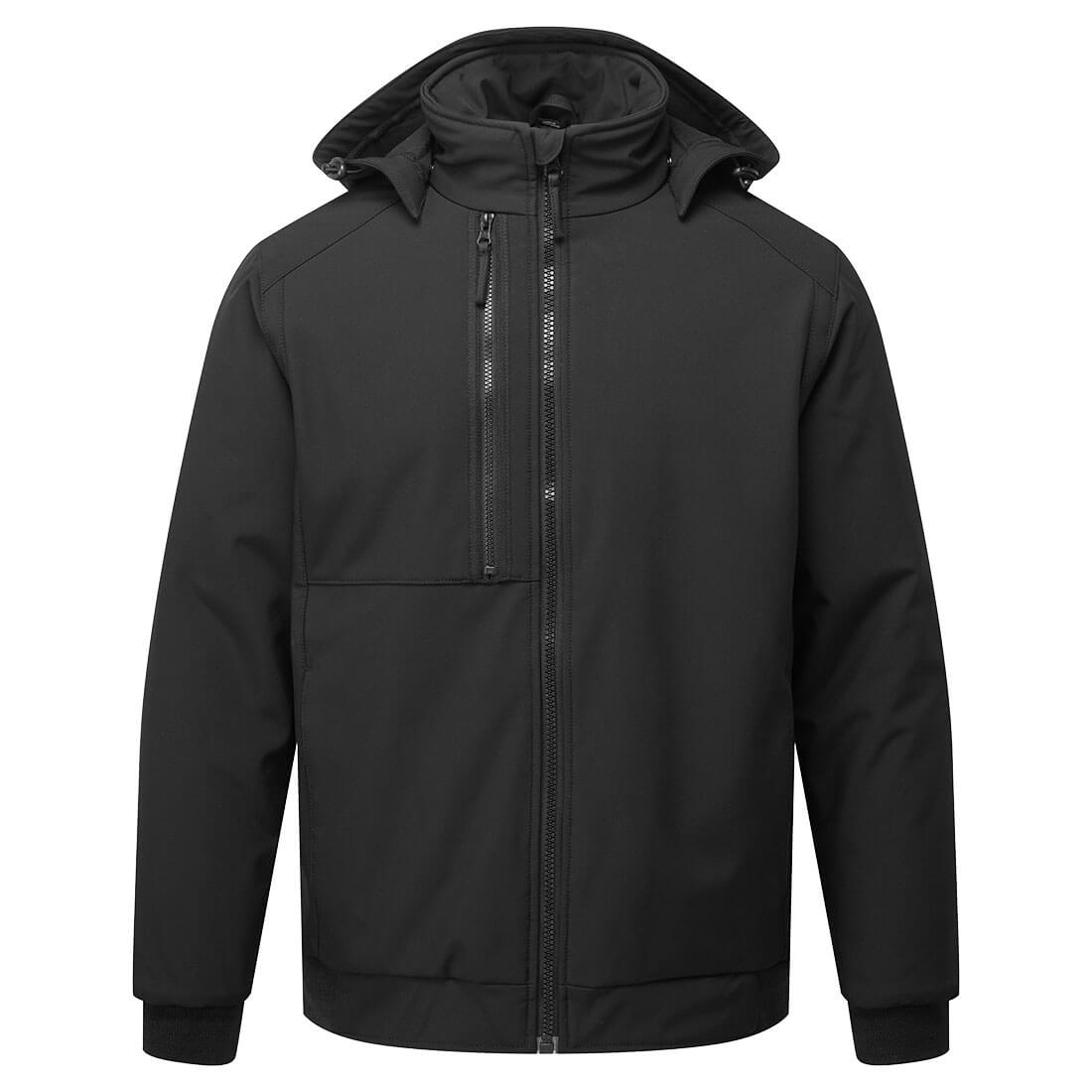 Portwest WX2 Eco Hooded Insulated Softshell (2L) cd874 - Black - Customisable Jacket