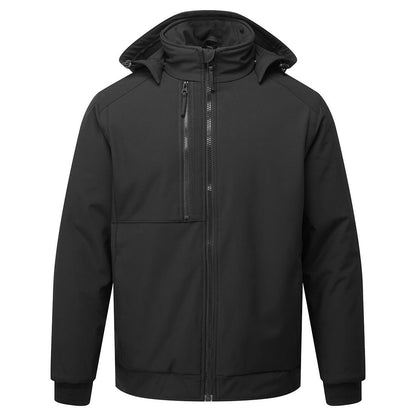 Portwest WX2 Eco Hooded Insulated Softshell (2L) cd874 - Black - Customisable Jacket