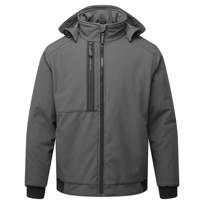 Portwest WX2 Eco Hooded Insulated Softshell (2L) cd874 - Metal Grey - Customisable Jacket