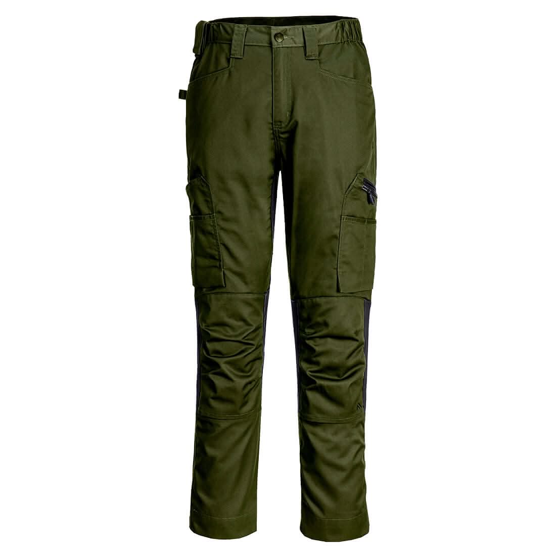 Portwest Wx2 Eco Stretch Trade Trousers Olive Green CD881 - Olive Green - Customisable Trousers
