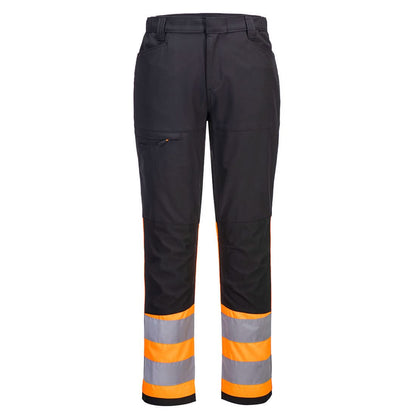 Portwest Wx2 Eco Hi Vis Class 1 Service Trousers CD888 - Orange Black - Customisable Hi-Vis Trousers