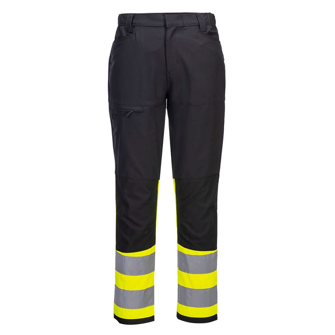 Portwest Wx2 Eco Hi Vis Class 1 Service Trousers CD888 - Yellow Black - Customisable Hi-Vis Trousers