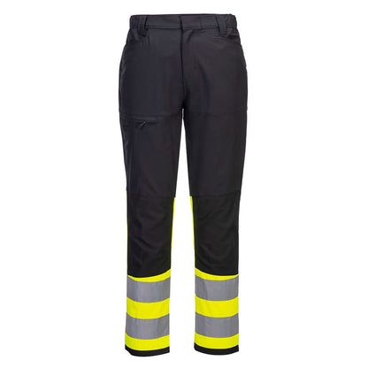 Portwest Wx2 Eco Hi Vis Class 1 Service Trousers CD888 - Yellow Black - Customisable Hi-Vis Trousers