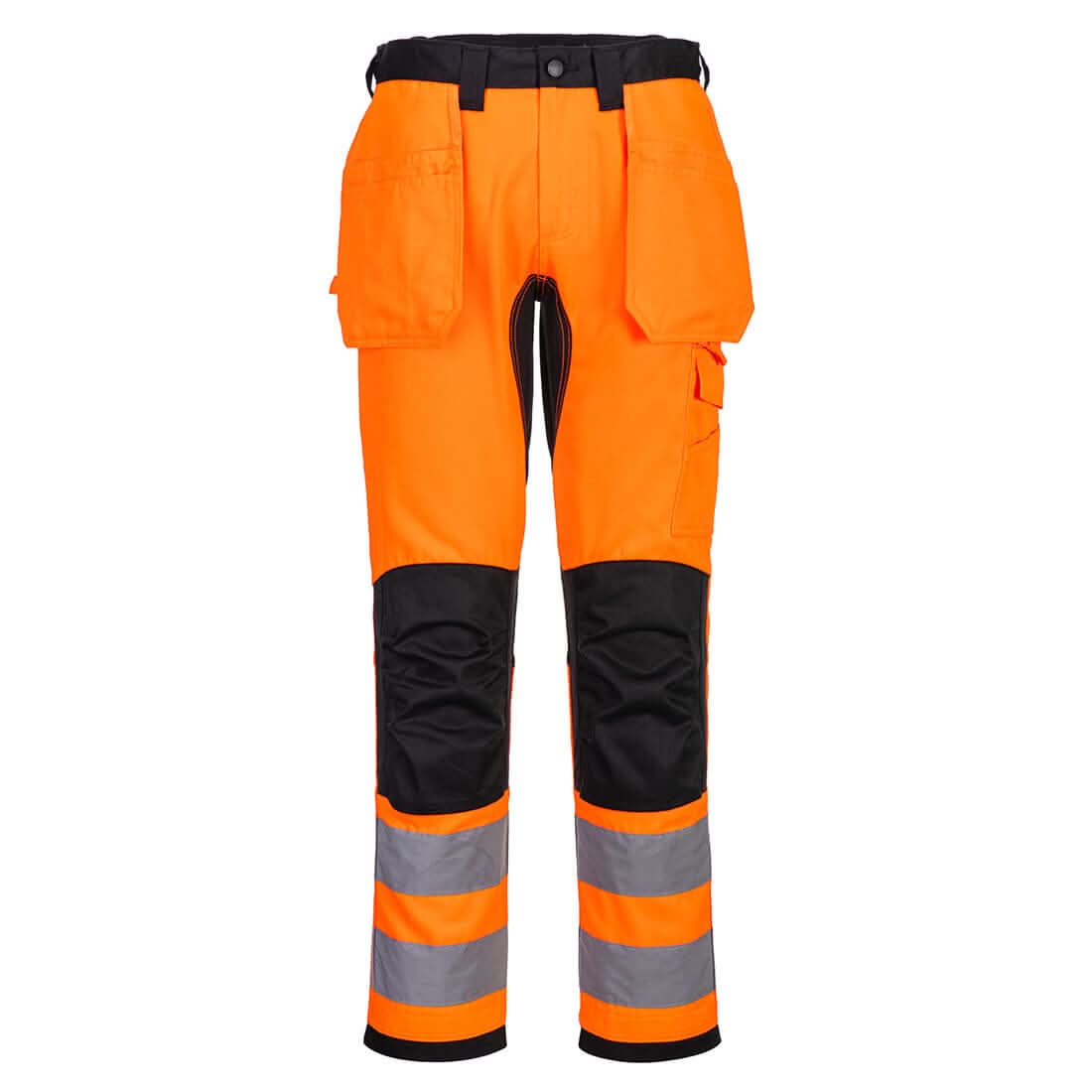 Portwest Wx2 Eco Hi Vis Holster Pocket Trousers CD889 - Orange Black - Customisable Hi-Vis Trousers