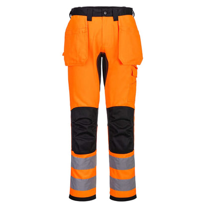 Portwest Wx2 Eco Hi Vis Holster Pocket Trousers CD889 - Orange Black - Customisable Hi-Vis Trousers