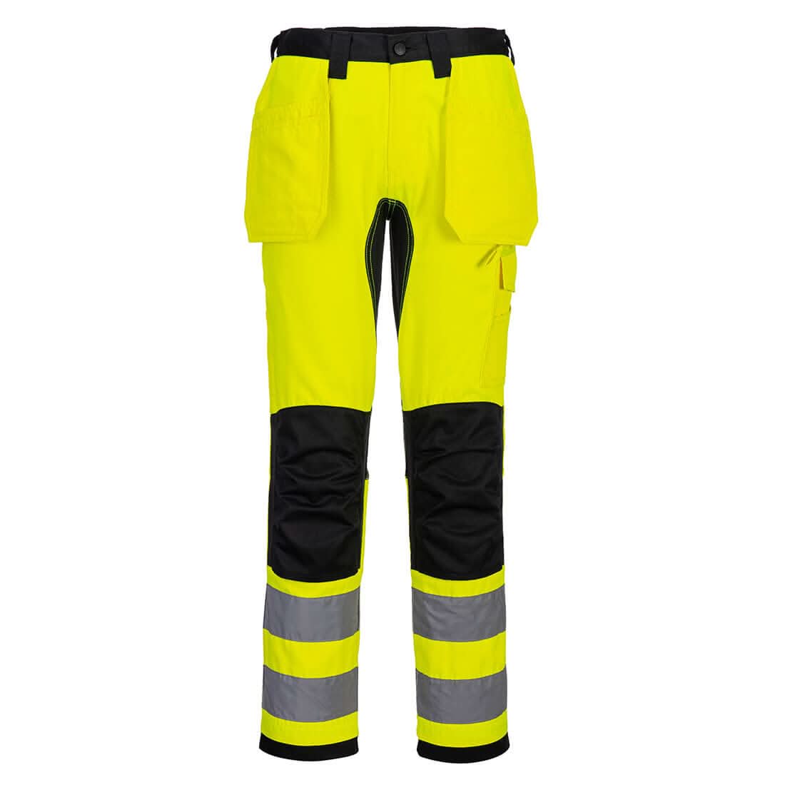 Portwest Wx2 Eco Hi Vis Holster Pocket Trousers CD889 - Yellow Black - Customisable Hi-Vis Trousers