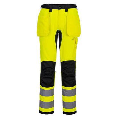 Portwest Wx2 Eco Hi Vis Holster Pocket Trousers CD889 - Yellow Black - Customisable Hi-Vis Trousers