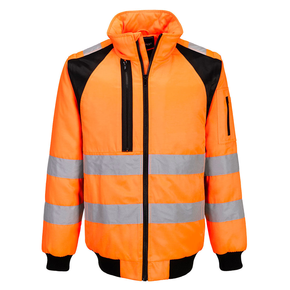 Wx2 Hi Vis 2 In 1 Pilot Jacket Cd898 - Orange Black - Customisable Multi-Way Jackets