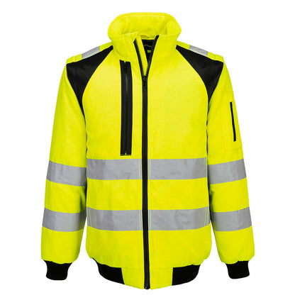 Wx2 Hi Vis 2 In 1 Pilot Jacket Cd898 - Yellow Black - Customisable Multi-Way Jackets