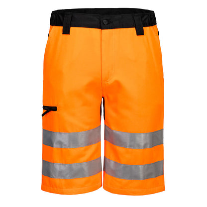 Wx2 Eco Hi Vis Shorts Cd899 - Orange Black - Customisable Shorts