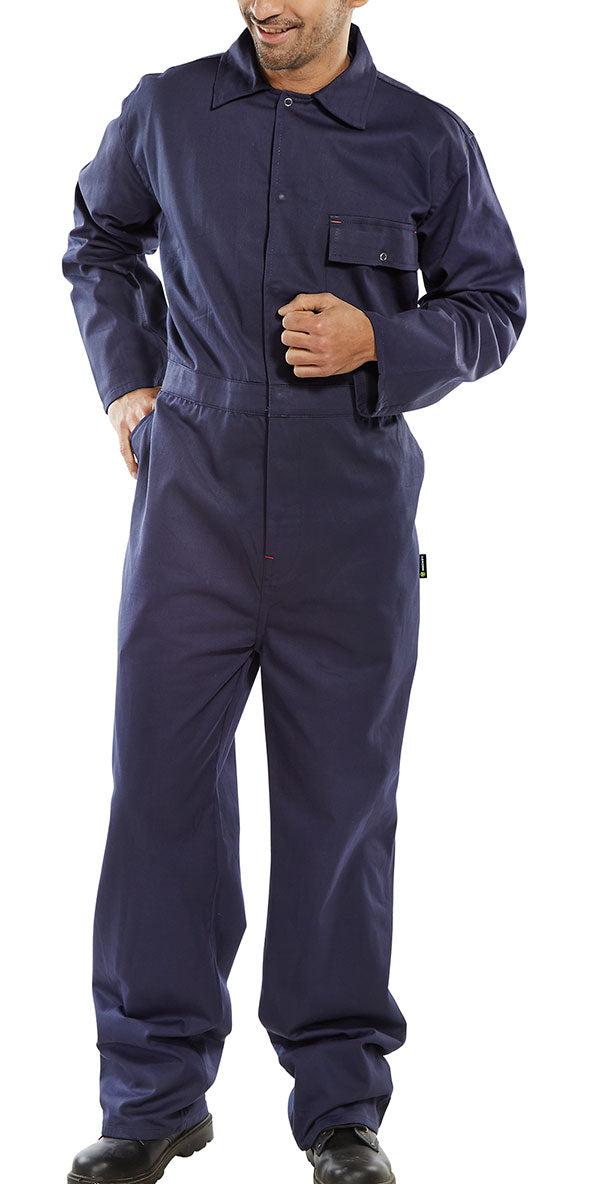 Beeswift Cotton Drill Boilersuit - Navy Blue - Customisable Boilersuits
