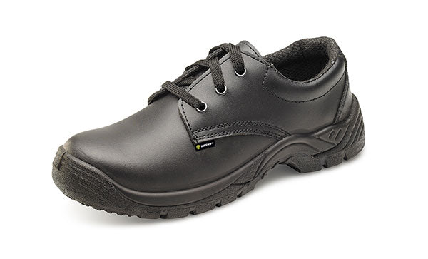 Beeswift Smooth Leather Tie Shoe - Black - Customisable Safety Shoes