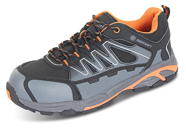 Beeswift Safety Trainer S Composite - Black Orange - Customisable Safety Trainers