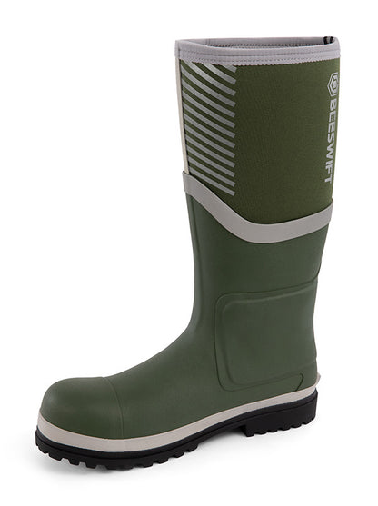 Beeswift Neo Force Neoprene Fully Safety Wellington Cf501 - Green Silver - Customisable Wellingtons
