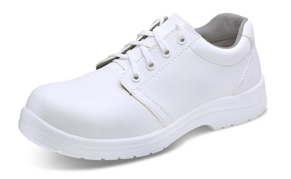 Beeswift Micro Fibre Tie Shoe S - White - Customisable Safety Shoes