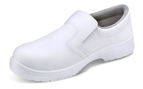 Beeswift Micro Fibre Slip On Shoe S - White - Customisable Safety Shoes