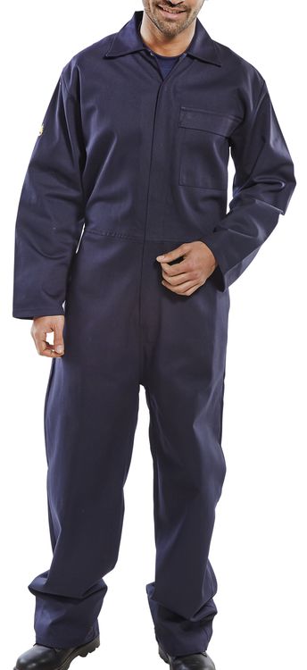 Beeswift Fire Retardant Boilersuit - Navy Blue - Customisable Boilersuits