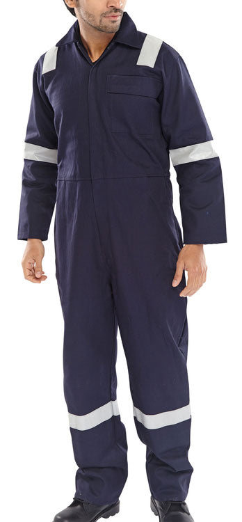 Beeswift Nordic Design Fire Retardant Boilersuit - Navy Blue - Customisable Boilersuits