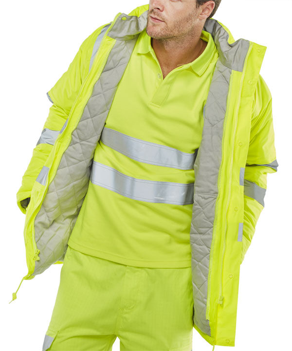 Beeswift Fire Retardant Hi Vis Anti Static Padded Jacket - - Customisable Jackets