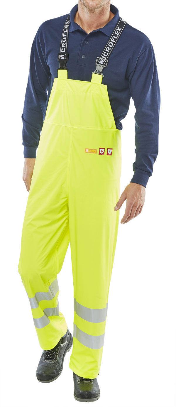 Beeswift Fire Retardant Anti Static Bib - Saturn Yellow - Customisable Bibs