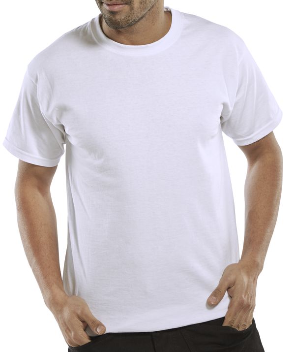 Blank Beeswift Heavyweight T Shirt - White - Customisable Tee Shirts