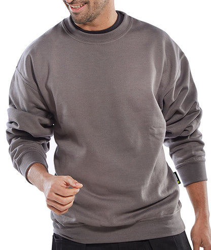 Beeswift Polycotton Sweatshirt - Grey - Customisable Sweatshirts