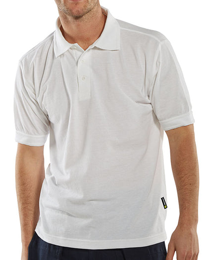 Beeswift Standard Polo Shirt - White - Customisable Polo Shirts